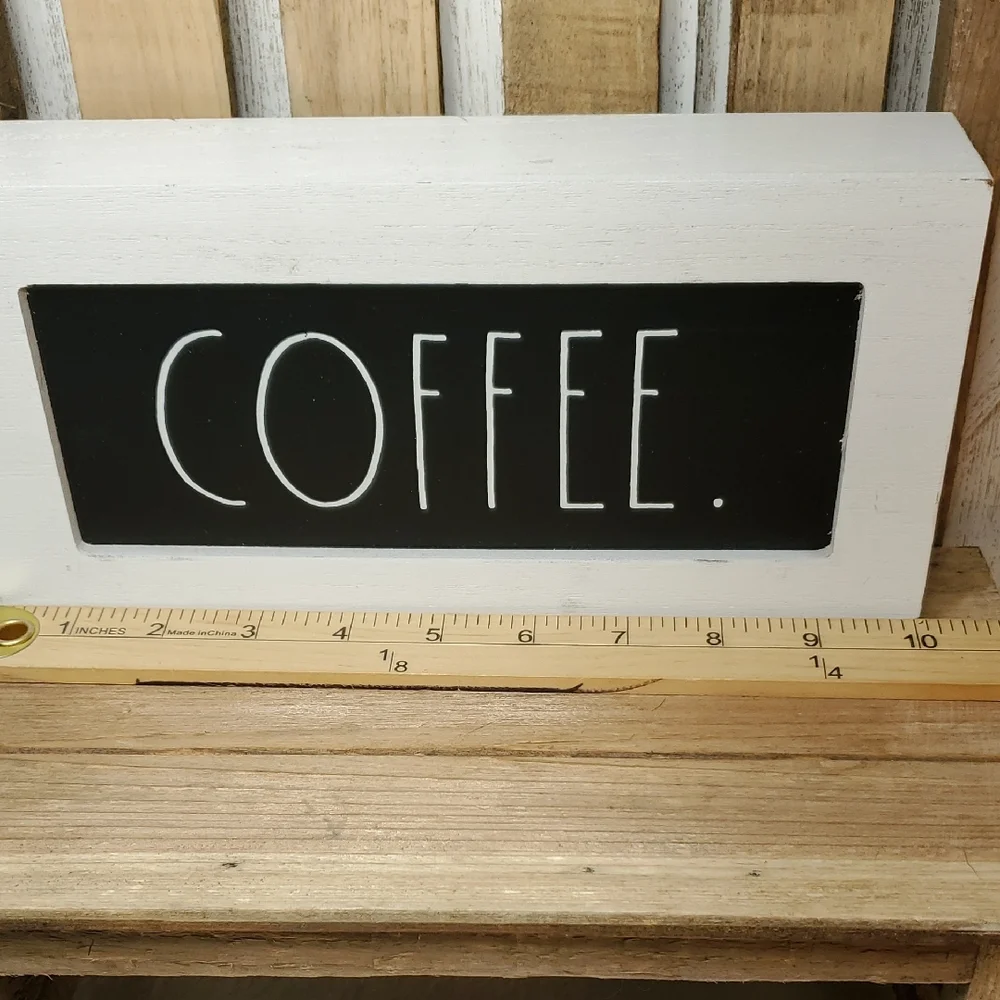 Rae Dunn Black & White Coffee Wood Sign